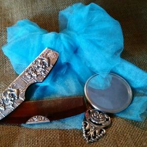 1940s silver plated Hans Jensen vanity set